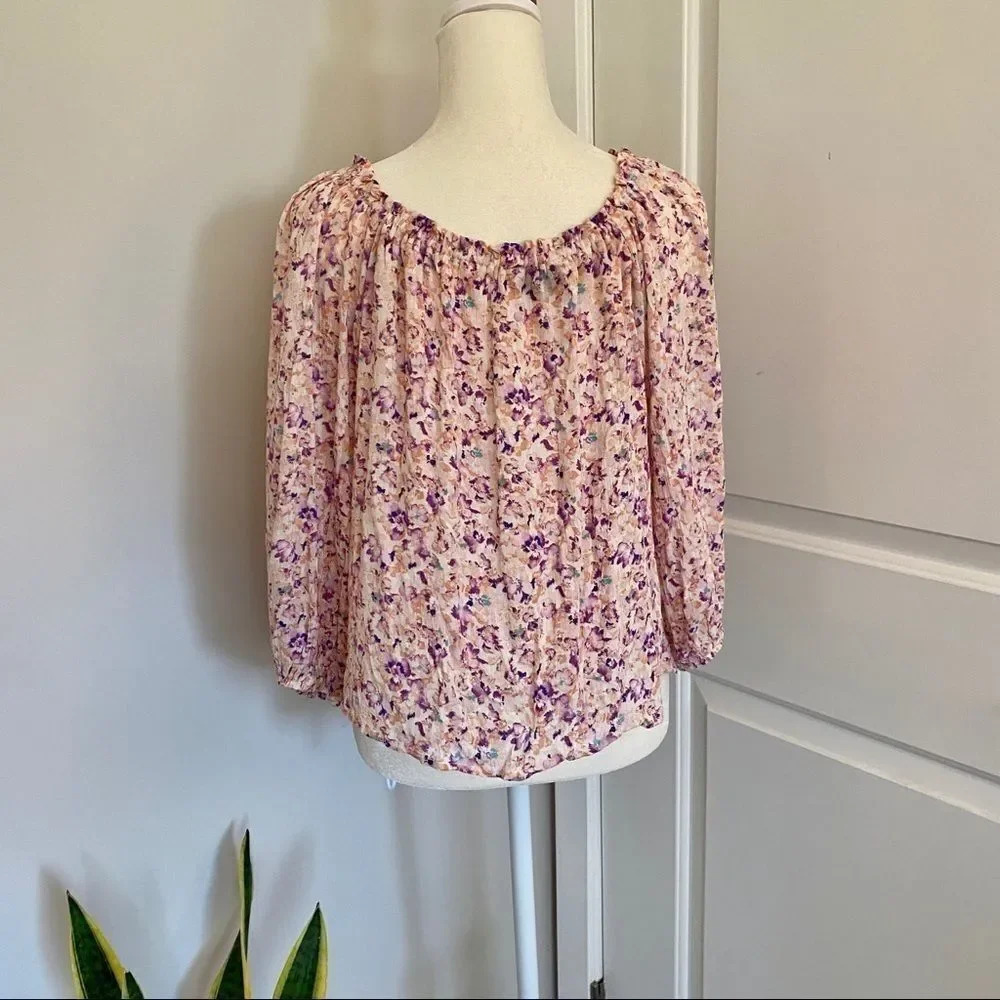 Azoe Floral Square Neck Tie Blouse - Picture 7 of 9